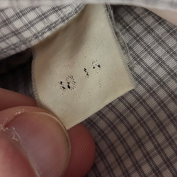 Eton Size 15 Button Up Shirt Long Sleeve Cotton Designer French Cuff Gray Check - Picture 11 of 16